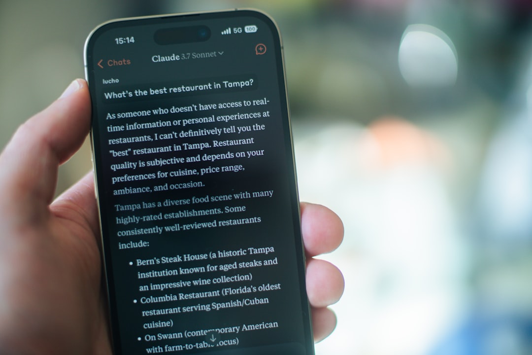 Someone is reading a list of tampa restaurants.